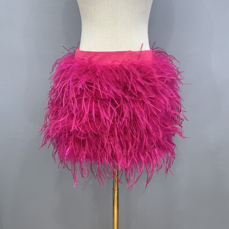 New Design Girls Sexy Mini Party Short Feather Skirt Women Ostrich Feather Skirt