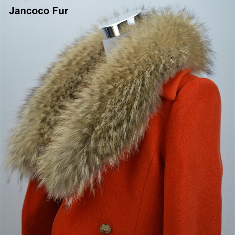 75cm/80/90/100/110cm Real Raccoon Fur Collar For Women Men Jacket Fashion Warm Scarf Winter Parka Hood S1288