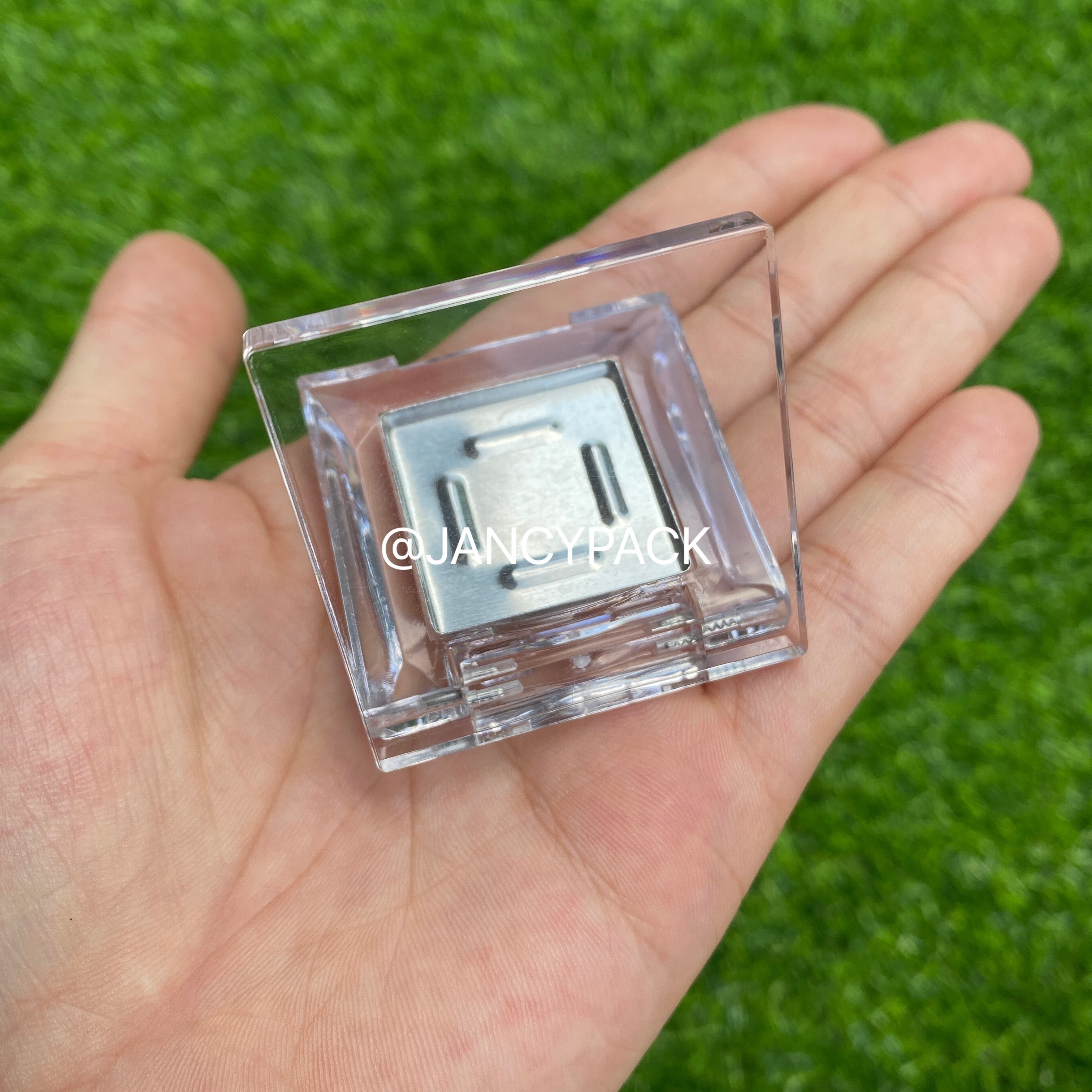 1.5g Cosmetic Packaging Transparent clear Square Plastic Single Glitter powder Empty Eyeshadow Palette Compact Blush Powder Case