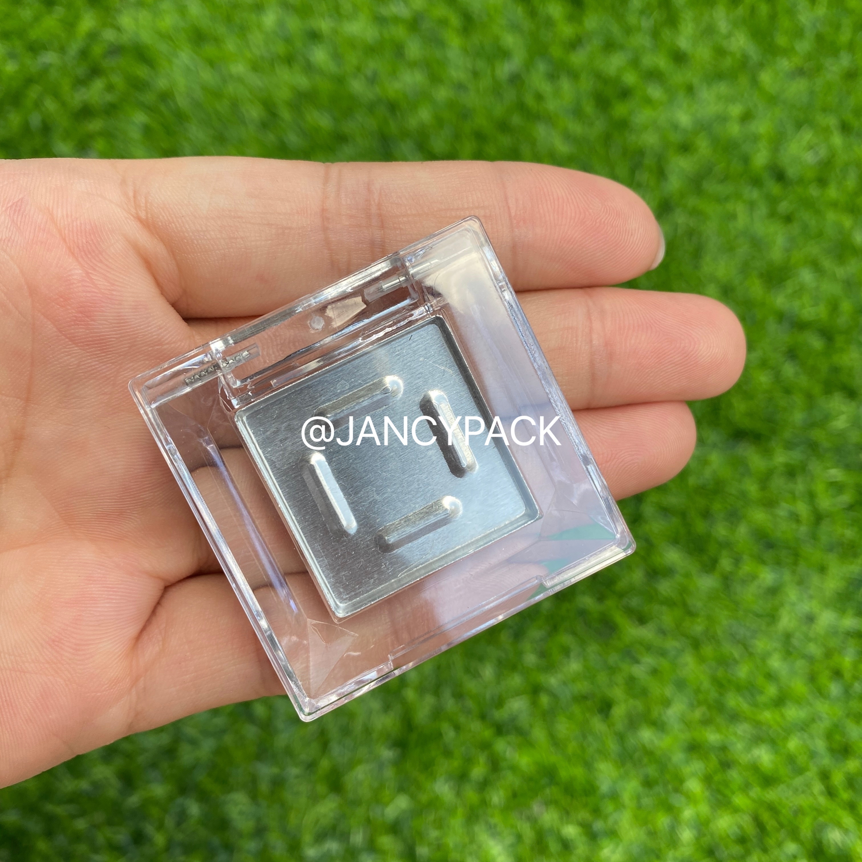 1.5g Cosmetic Packaging Transparent clear Square Plastic Single Glitter powder Empty Eyeshadow Palette Compact Blush Powder Case