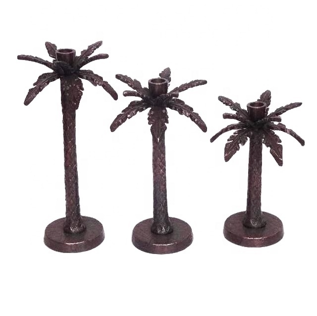 Date Palm Tree Candle Holder Antique Bronze Finish Candle Holder Handmade Gift Item For Home Decor Candle Holder