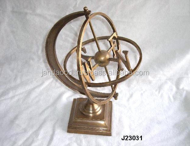 Cast Brass Armillary in Antique Finish Nautical Home Decor For Living Room Nautical Home Decoration