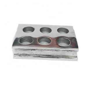 Cast Aluminium Tea Light Holder in Book Shape With For 6 Tea Lights Mirror Polish Also Available In Mat