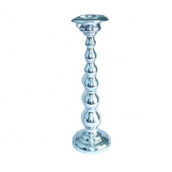 Cast Aluminium Candle Stand With Mirror Polish Central Stick Style In Decreasing Ball Size Home Decor