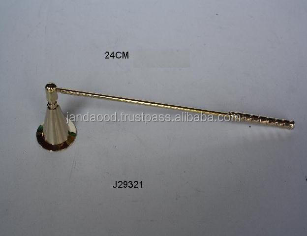 Mirror Polished Candle Snuffer Made in Brass with Flat Ring Candle Accessories  Brass Candle Snuffer