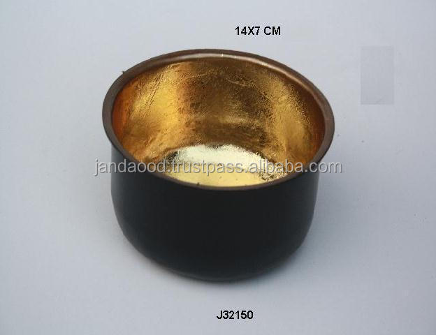 Two Tone Black And Golden Colours Iron Votive Antique Style Tea Light Candle Holder For Home Decoration