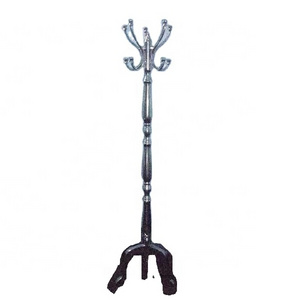 Cast Aluminium Coat Hanging Stand in Mirror Polish Finish Coat Rack Stand Freestanding Independent Hall Coat Rack