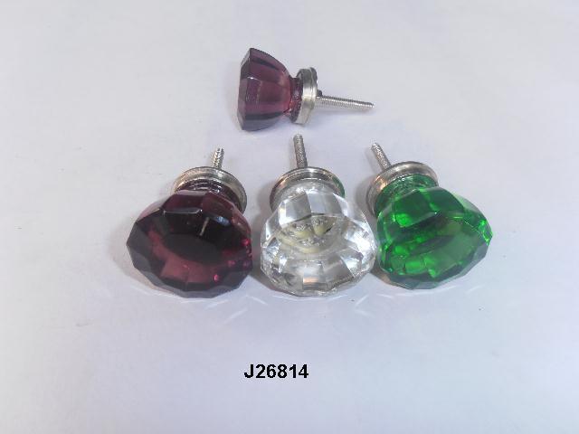 Multi Colour Glass Knob With Screw and Nut Available in all Colors Cabinet Knob Drawer Pulls for Home Office and Kitchen