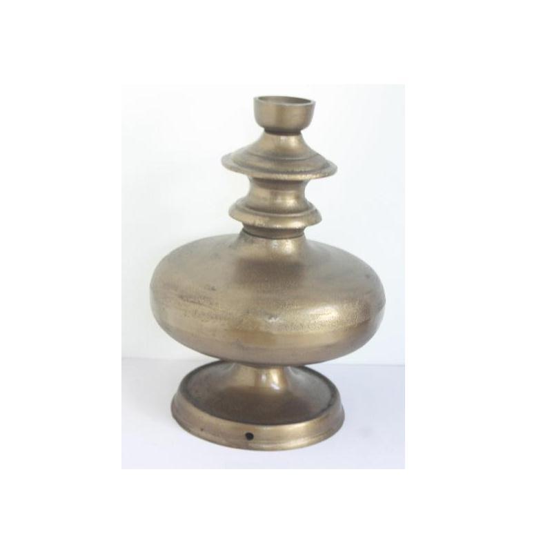 Cast Aluminium Table Lamp Single Dome on Round Base With Electric Wiring in Antique And Rough Brass Finish