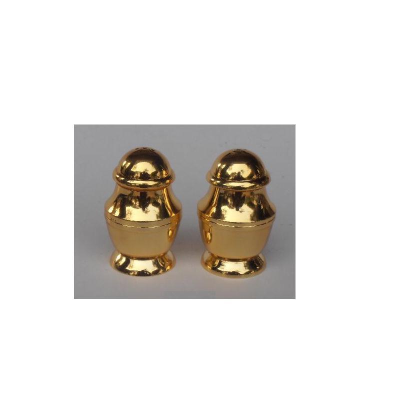 Gold Plated Plated Aluminium Salt and Pepper Set Metal Gold Finish Salt And Pepper Set Brass