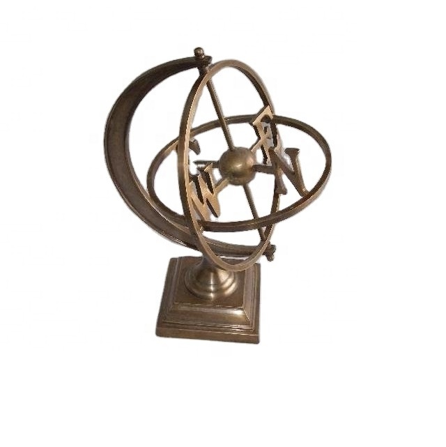 Cast Brass Armillary in Antique Finish Nautical Home Decor For Living Room Nautical Home Decoration