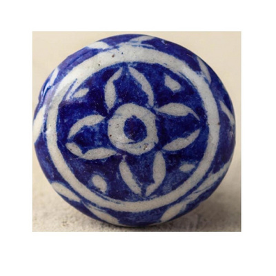 Blue and White Floral Ceramic Cabinet Knob Drawer Pulls for Drawer Kitchen Cabinet Door Handle Furniture Knob Home Decoration