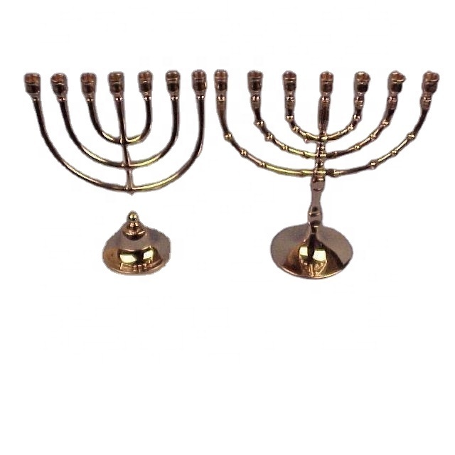 Metal Menorah Candle Holder Mirror Polished And Made in Cast Brass Jewish Metal  Candle Holders