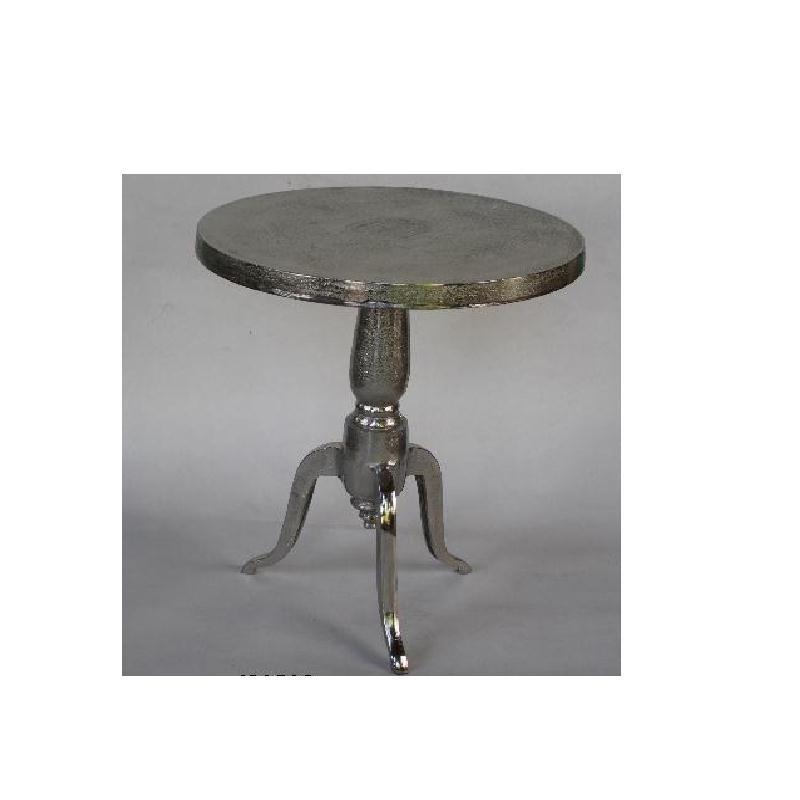 Cast Aluminium Table in Rough Nickel finish with Three Legs also Available in Mirror Polish Home Metal Furniture