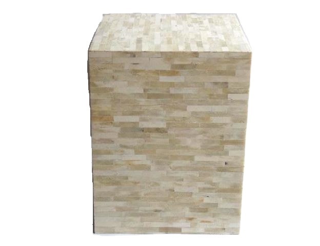 Bone Inlay Square Stool also Available in Other Mosaics and Colors Handmade Small Furniture