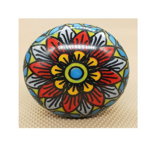 Colorful Floral Hand Painted Ceramic Knob Unique Ceramic Drawer Pulls Kitchen Handles Kitchen Cupboard Handles Door Knobs