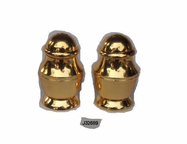 Gold Plated Plated Aluminium Salt and Pepper Set Metal Gold Finish Salt And Pepper Set Brass