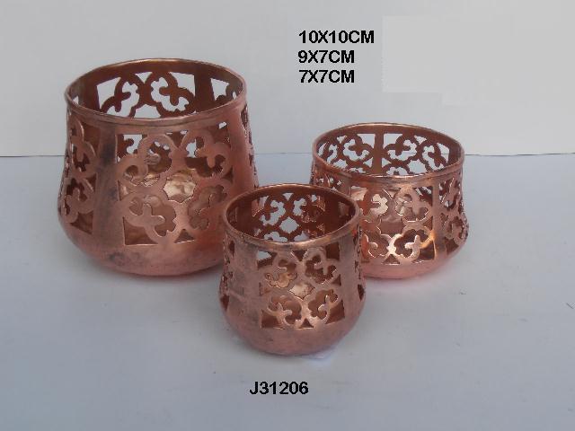 Aluminium Votive in Five Sizes with Hand Cut Patterns in Copper Candle Holder Candle votive also Home Decoration Metal Crafts