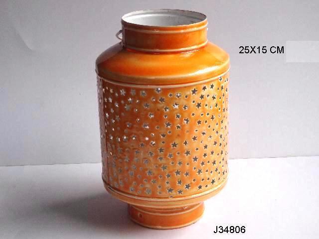 Metal Indian Lantern With Ceramic Finish Tree Patterns Other Colors Available Candle Holder For Home Decoration