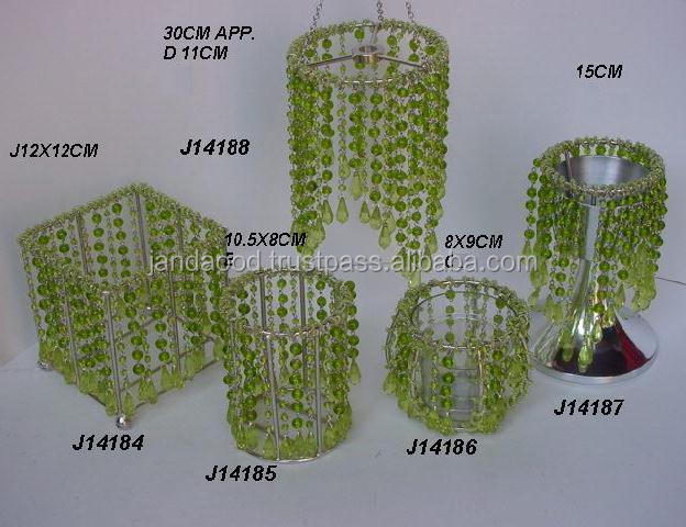 Light Green Glass Bead Votive And Candle Holder All Colours Available T light Holder