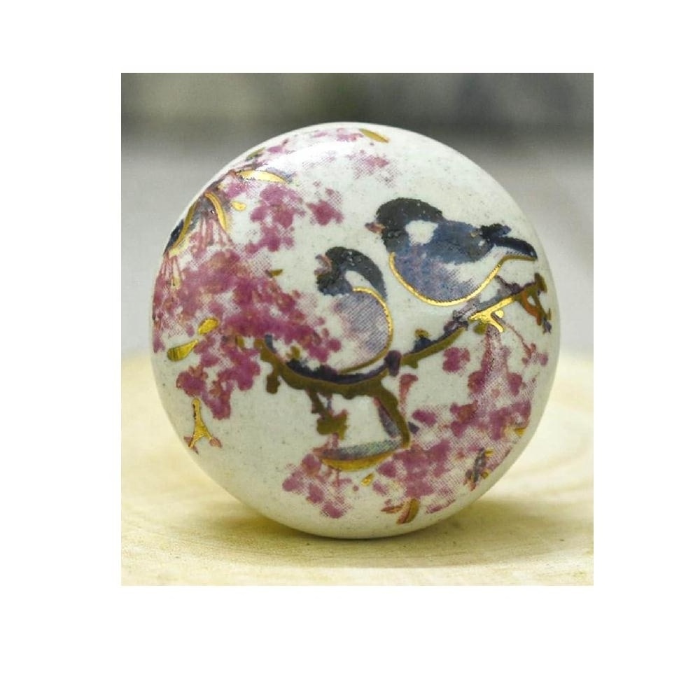 Vintage Birds Style Ceramic Knob Modern Dresser Pulls for Cupboard Wardrobe Closet Drawer Kitchen Cabinet Knobs Dresser Knobs