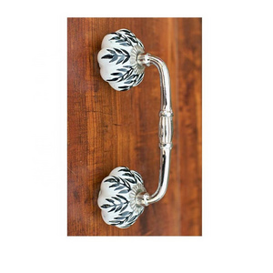 Black Leaves Ceramic Knob Silver Door Handle Cabinet Dresser Handle Cupboard Cabinet Pull for Wardrobe Beautiful handles.