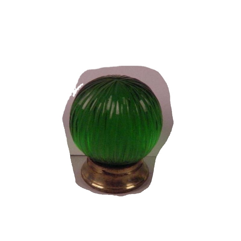 Glass Knob With Brass Base in Green Colour Glass Glass Cabinet Knobs Drawer Pulls for Home Kitchen Office Bathroom