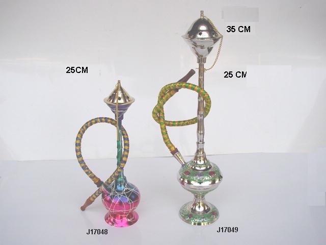 Hookah Made in Brass with Mother of Pearl Inlay and One Out Let Brass Hookah Metal Hookah Polished Finish