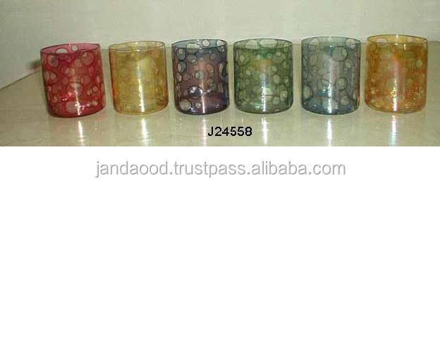 Glass Votives Available in Different Colours Christmas Home Decoration Party Decor Candle Holder