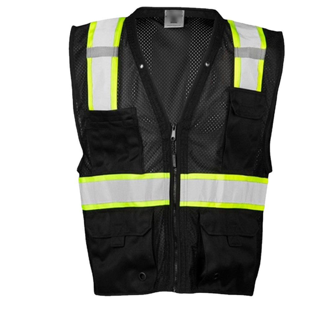 New Hi-Vis Safety Vest Reflective Zipper Jacket Worker Night Security Waistcoat Tops Vests