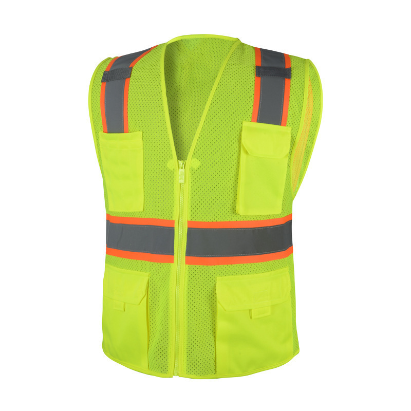 Wholesale Construction High Visibility Reflective Vest Safety Vest With Multi Pockets