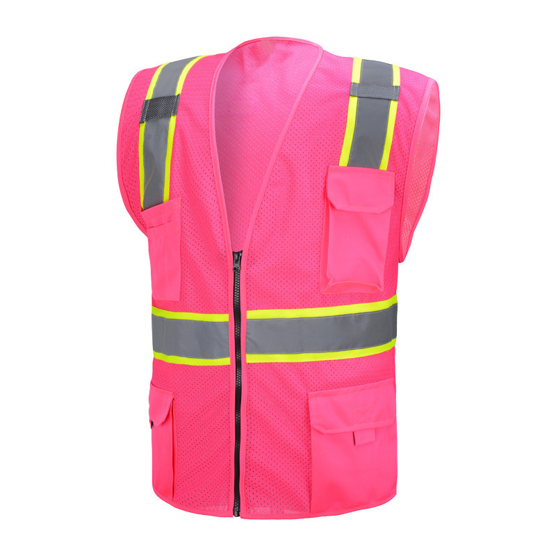 Wholesale Construction High Visibility Reflective Vest Safety Vest With Multi Pockets