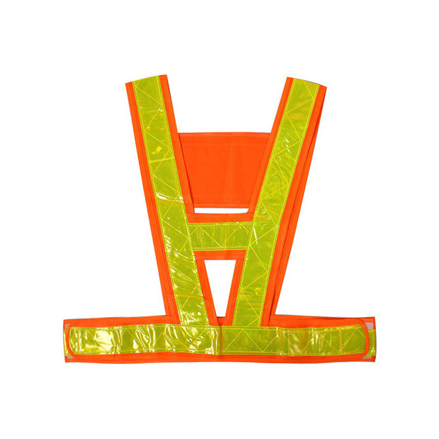 Wholesale Custom Fluo Fabric Mesh V-Shaped Warning Reflective Vest