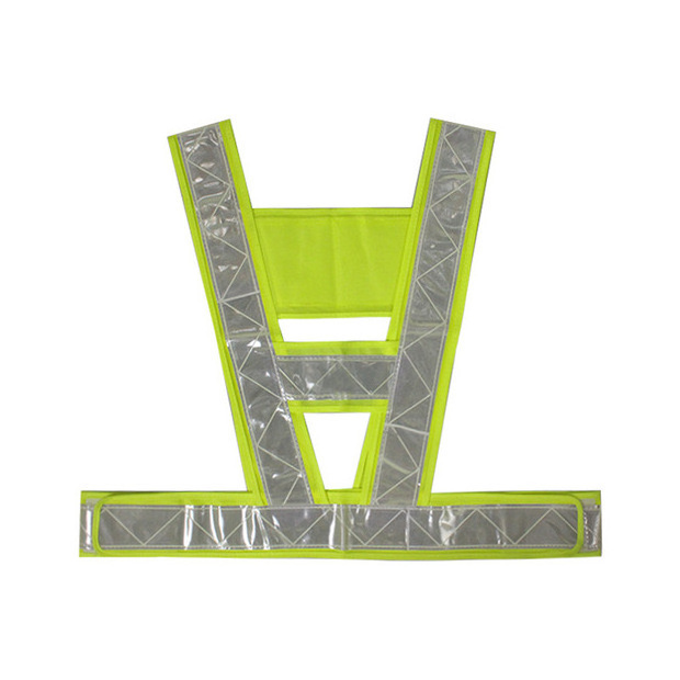 Wholesale Custom Fluo Fabric Mesh V-Shaped Warning Reflective Vest