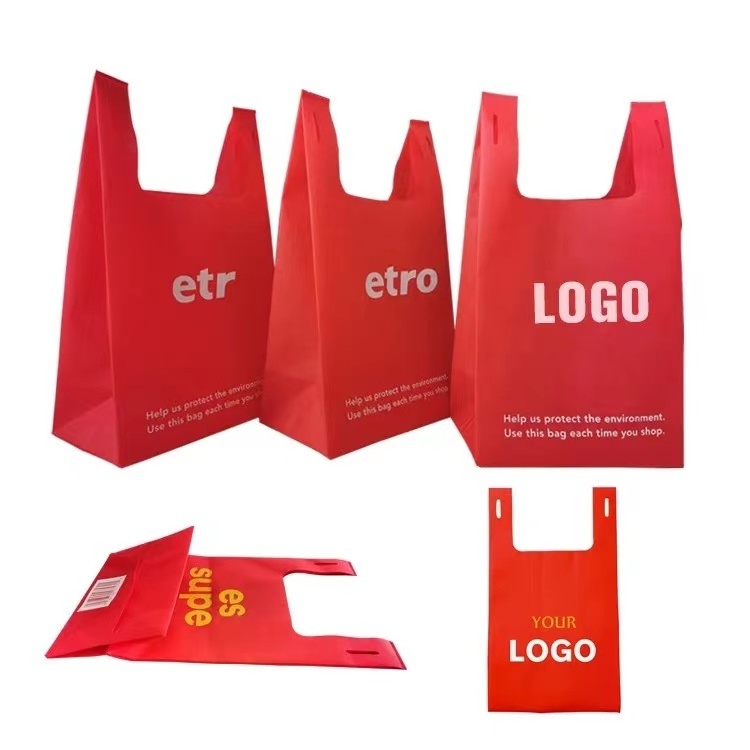 Custom Cheap Wholesale Price T Shirt Non Woven Bag Die Cut Manufacturer Low Price Recycled Non Woven Grocery Bag