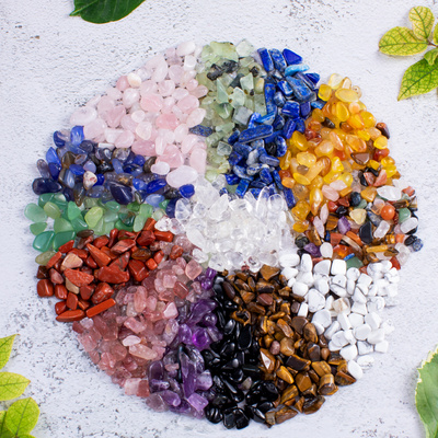 Natural Assorted Color Crystal Chips Stone Crafts Semi-Precious Stone  Healing Tumbled Gemstone for Home Garden Decoration