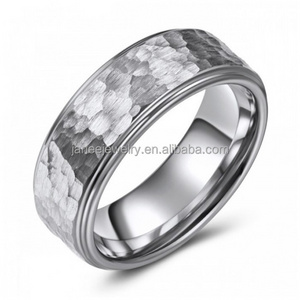 Quality Fashion Men Jewelry 8mm Hammered Style Mens Cobalt Chrome Engagement Ring