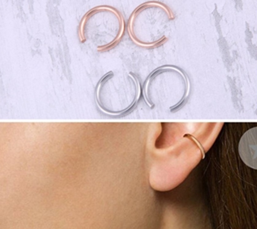 New Arrival Bone Men Women Stainless Steel Mini No Hole Piercing Ear cuff