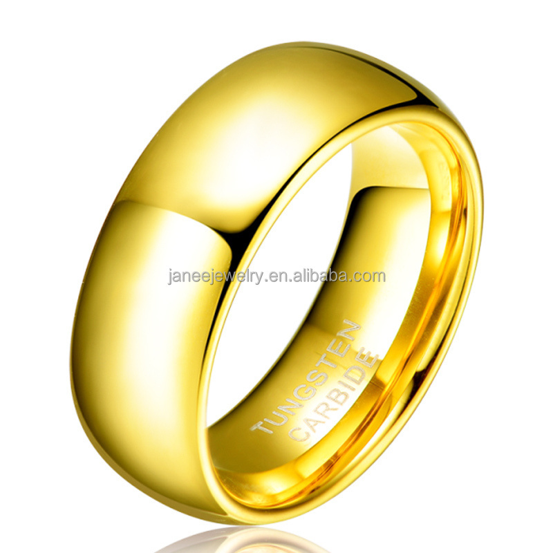 4mm Women Men Basic Tungsten Carbide Wedding Ring Gold Rings without Stones