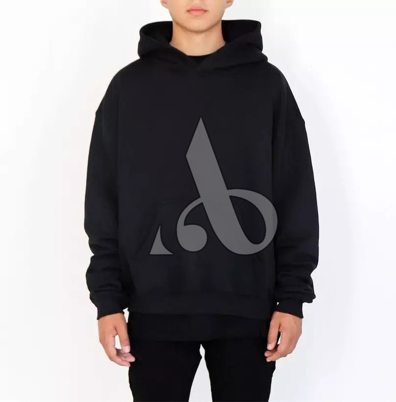 Long sleeved cotton fleece hoodie Sweatshirt with low cost custom logo printing Mens Casual Outdoor Kangaroo Pouch Pocket