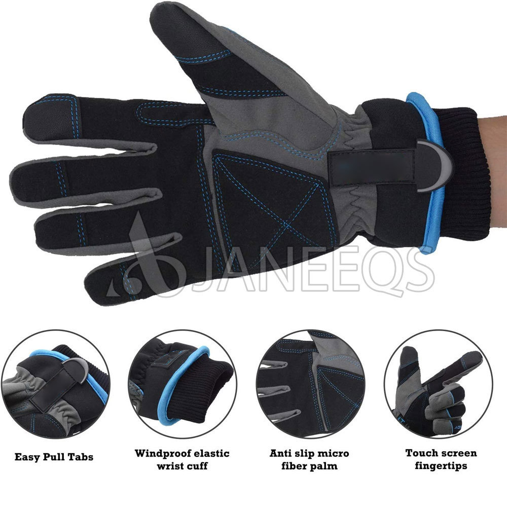 Waterproof Insulated Work Gloves Thermal Winter Gloves for Men Women Touch Screen Snowboard Cold Weather Gloves