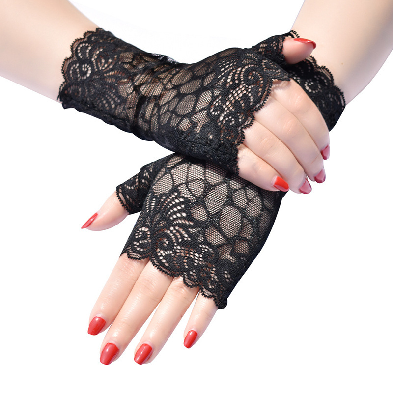 Bridal Accessories Wedding Fingerless Short Gloves Fashion Sexy Women Driving Dance Party Lace Gloves