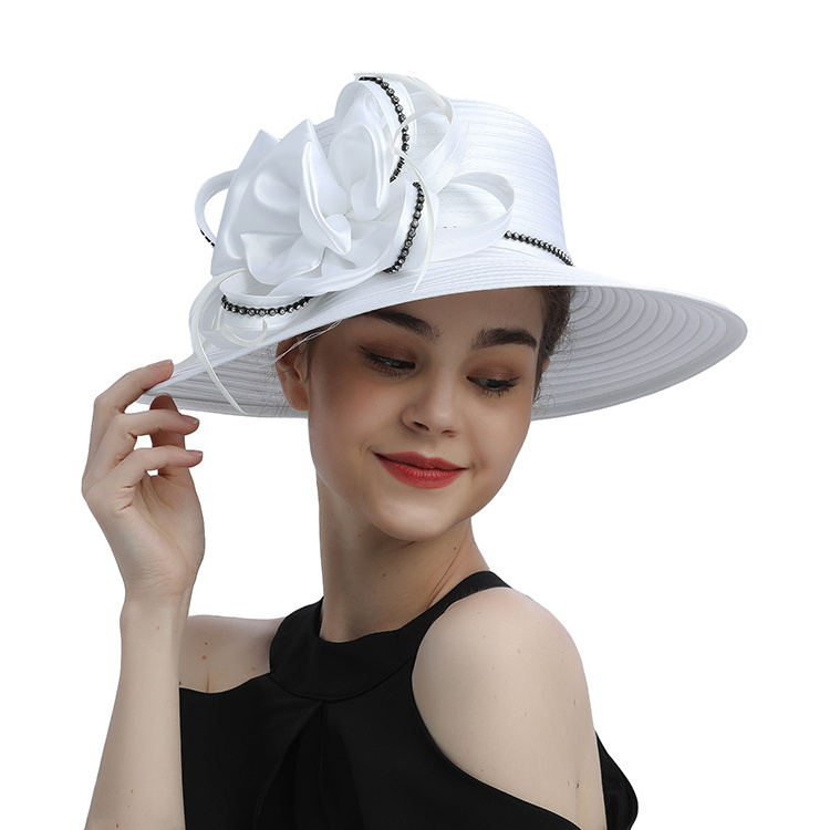 Church Hats Kentucky Derby Hats Party Fascinator Banquet Satin Cloth Sun Hats For Women Wedding