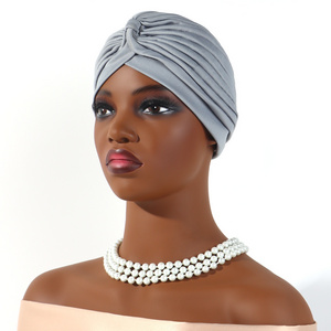 Foldable Turban Cap Various Colors Breathable Turban Hat Elastic Sleep Cap Head Wrap Nightcap Unisex