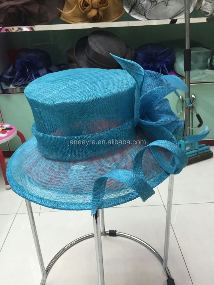 New Design Woman church hats for party and wedding wholesale sinamay fascinator hats