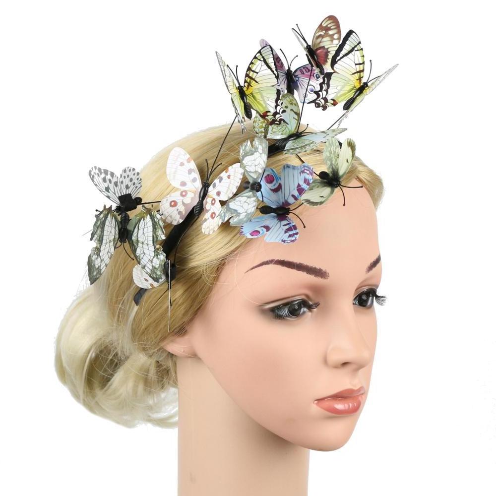 Butterfly Fascinator Hat Monarch Derby Headband Festival Crown Halloween Costume Bohemian Wedding Headpiece