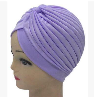 Wholesale Turban Cap Various Colors Turban Hat Elastic Sleep Cap Head Wrap Nightcap Unisex