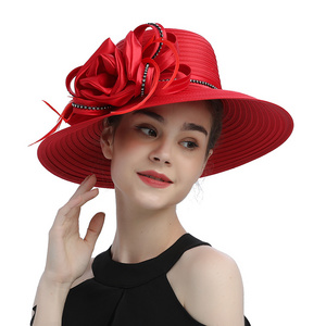 Church Hats Kentucky Derby Hats Party Fascinator Banquet Satin Cloth Sun Hats For Women Wedding