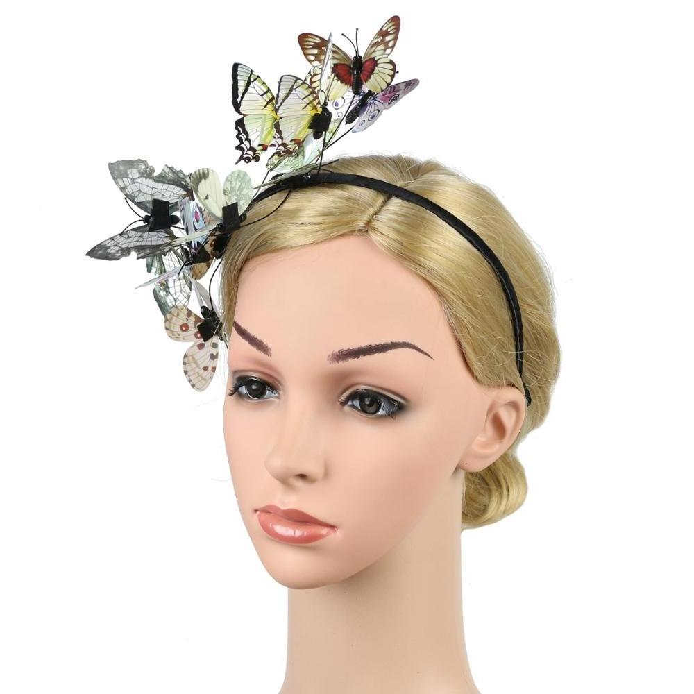 Butterfly Fascinator Hat Monarch Derby Headband Festival Crown Halloween Costume Bohemian Wedding Headpiece