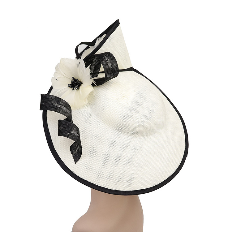 Newest Deluxe Fascinator Hats Sinamay Church Hat Wedding Hair Accessories Sun Hat for Women Girls